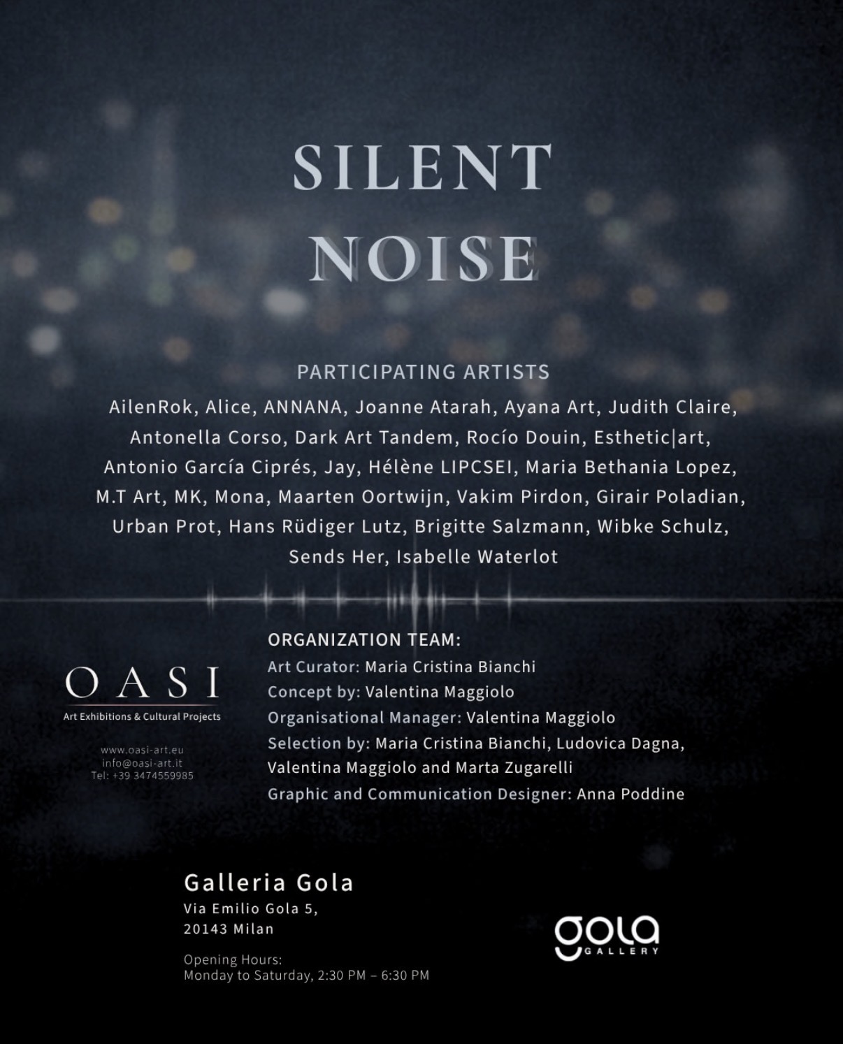 Cartel de artistas participantes en Silent Noise, Milán